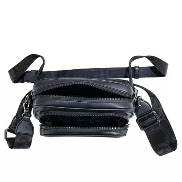 Karl Lagerfeld Paris Black/Gunmetal Voyage Crossbody Belt Bag- NWOT - Picture 2 of 5